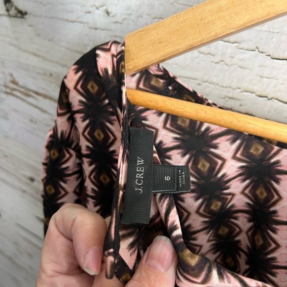 J crew blouse tee shirt top pink black size 6 - Picture 2 of 8